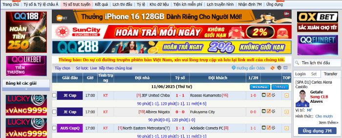 7M - Kết Quả 7MCN - Tỉ Lệ Kèo & Kết Quả Bóng Đá Mới Nhất 2025 13 Trang web 7m được thiết kế với phong cách cực kỳ đơn giản
